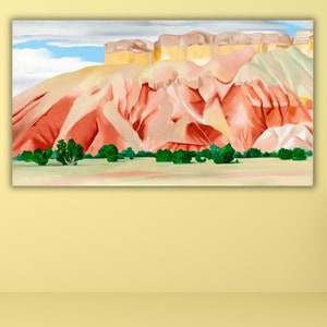 オキーフの壁画、オキーフのキャンバスプリント、ジョージア・オキーフの「Rust Red Hills」、魅惑的な風景画のポスター、オキーフの複製画