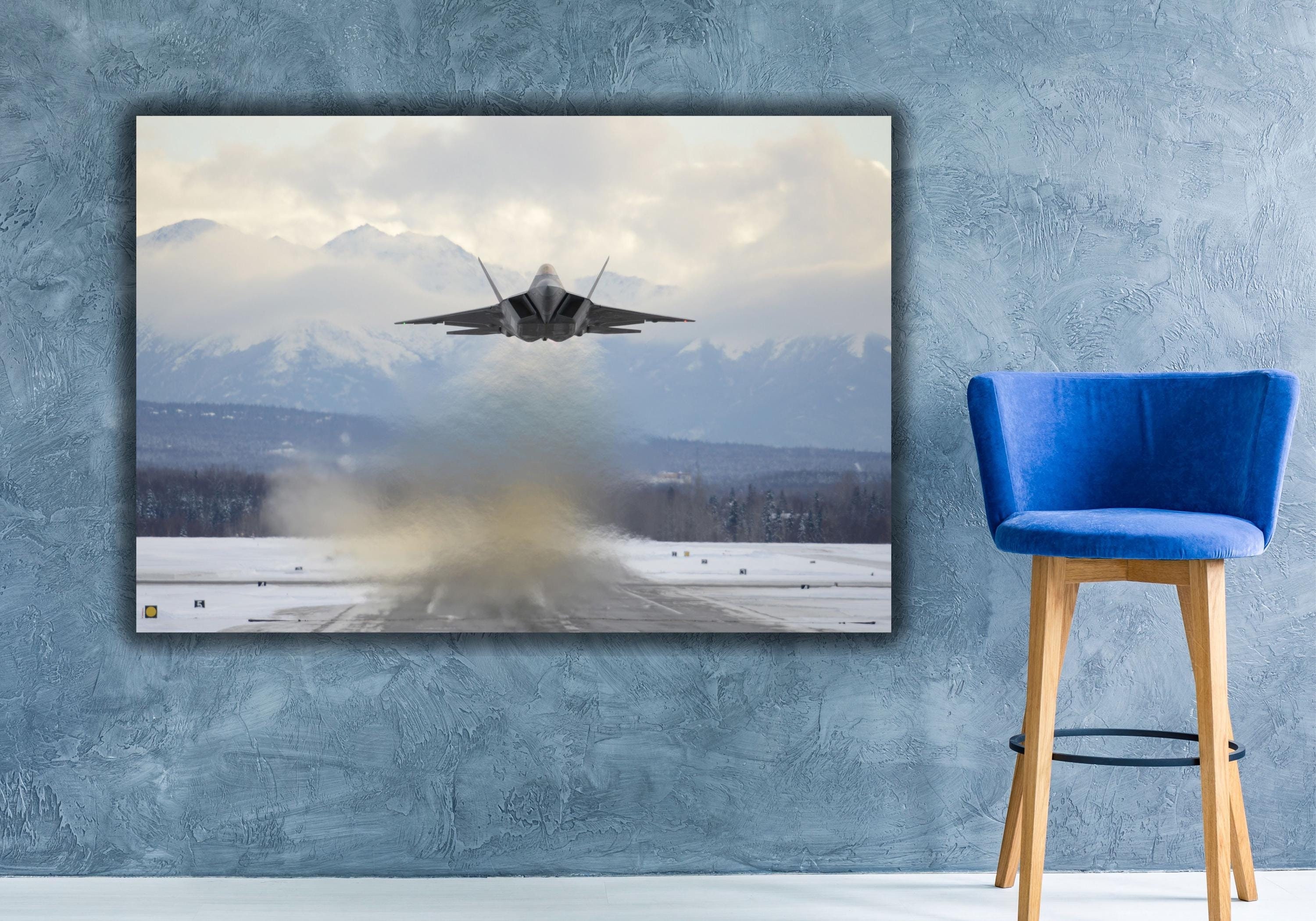 F-22 Raptor Wall Art,F22 Figther Printing, Fighter Jets Cnvas Or Poster, Aircraft Wall Print, F22 Canvas,Vintage Wall Art, Ready to Hang