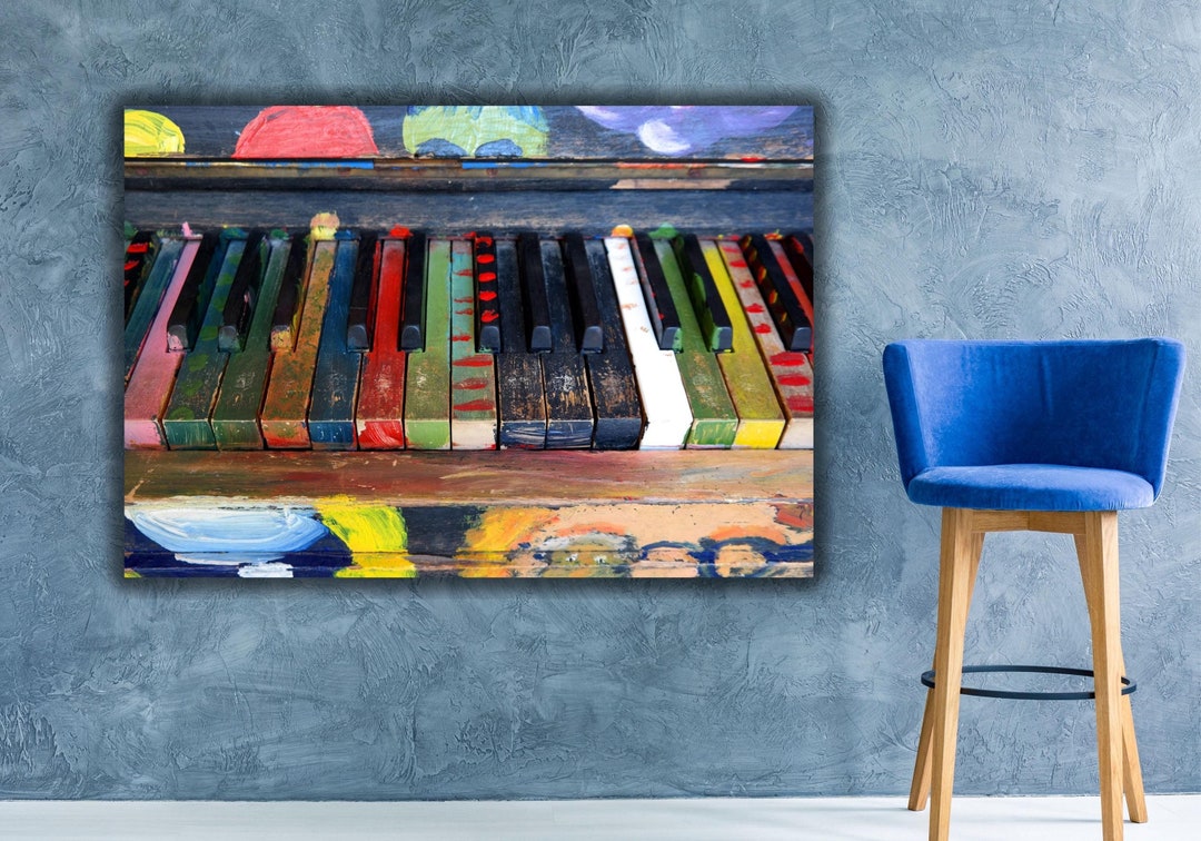 Colorful Piano Music Instrument Piano Wall Décor Music Wall Art Piano ...