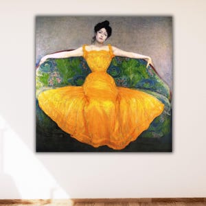 Kurzweil Painting,Classic Famous Art Print,Max Kurzweil: Woman in a Yellow Dress (1899) Canvas Wall Art,Wrapped or Framed Wall Decor Gift