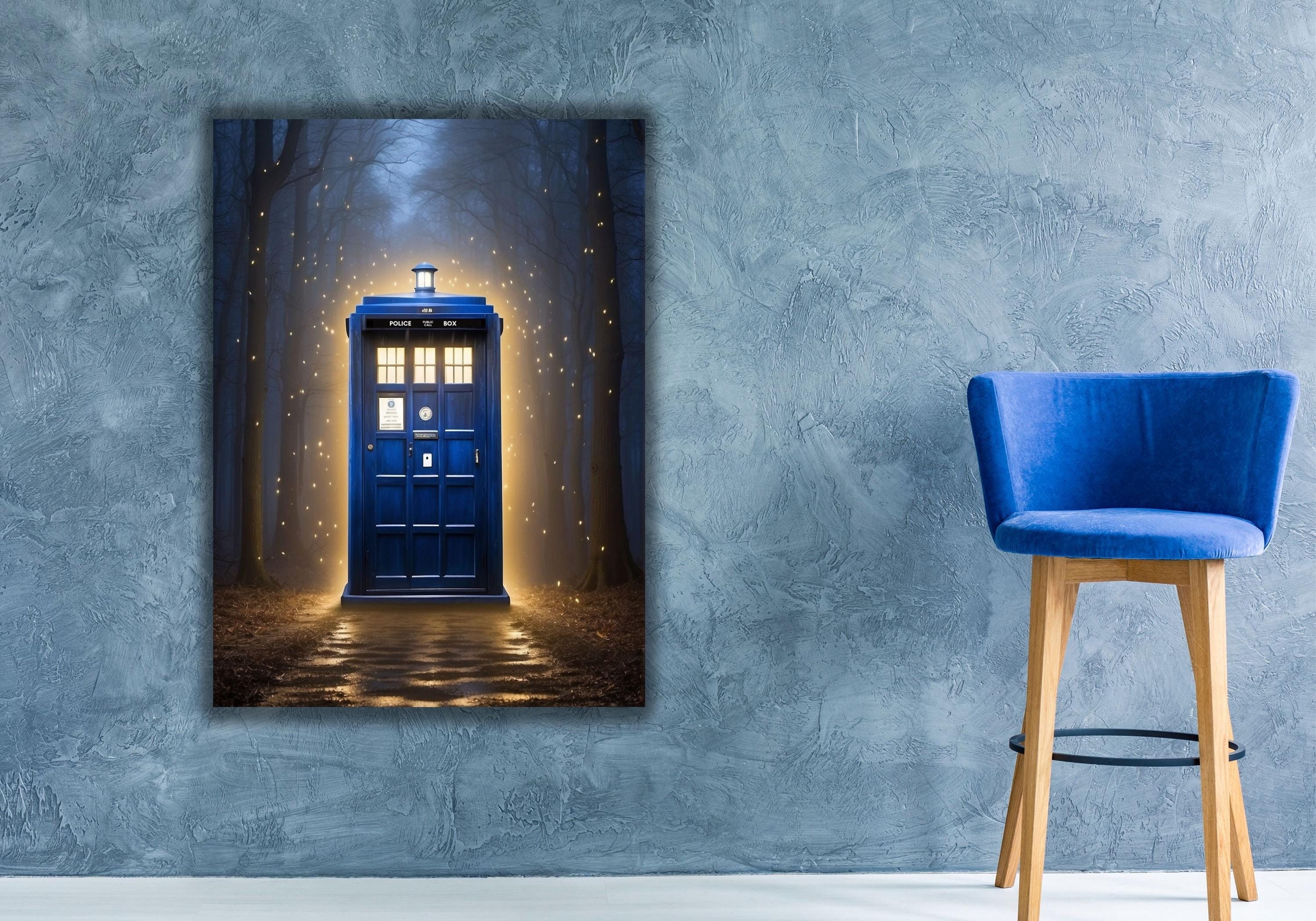 Tardis Art Doctor Who Wall Art Print Poster Doctor Who Tardis Box Canvas Tardis Telephone Box Doctor Who Gifts Doctor Who Ready To Hang