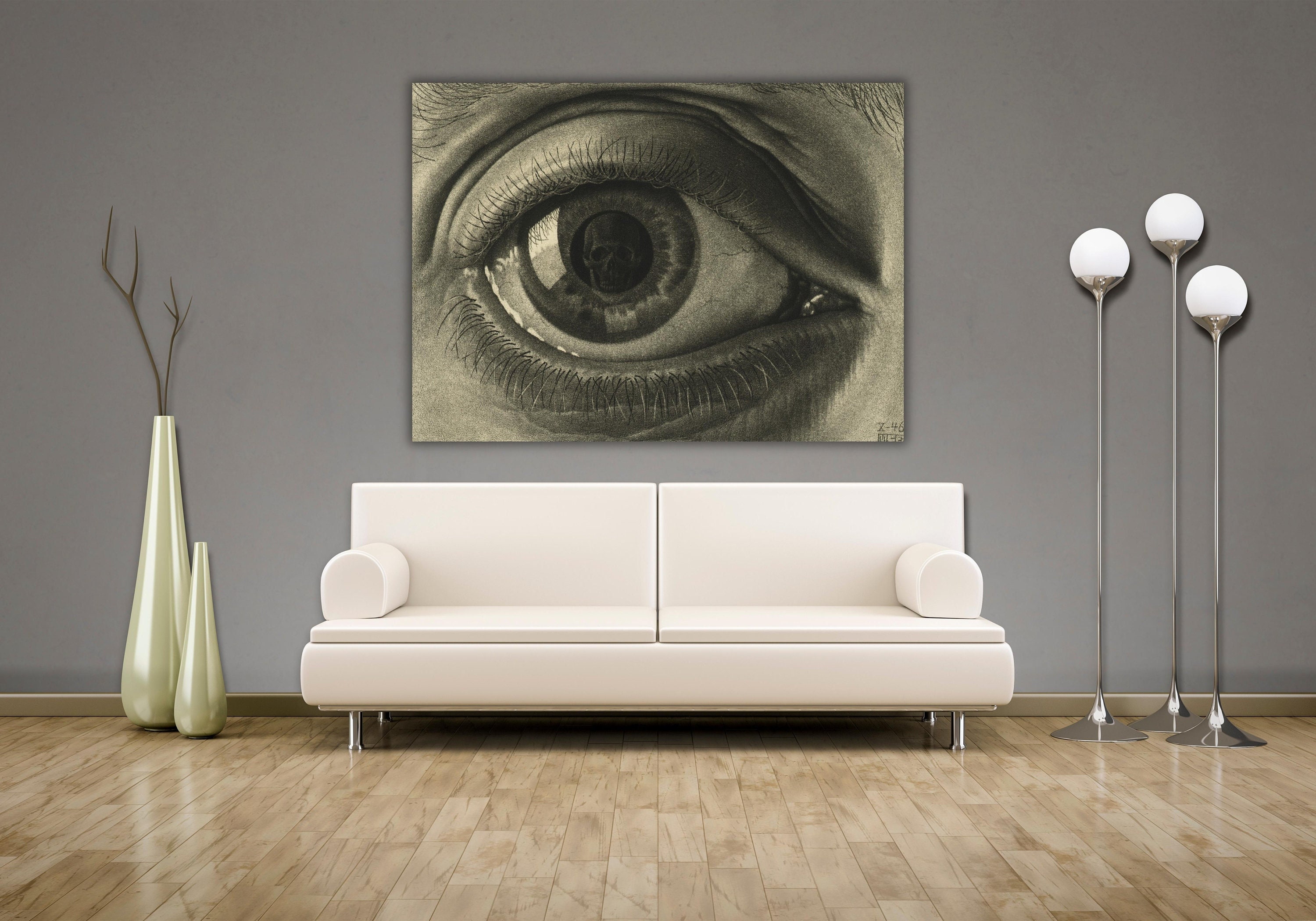 Maurits Cornelis Escher Wall Art,MC Escher Eye Print,Eye Wall Decor,Eye by Maurits Cornelis Escher Ready To Hang Canvas Print,Fine Art Print