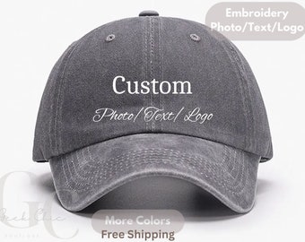 Vintage Custom PET EMBROIDERY Cap, Stickerei LOGO Hat, personalisierte gestickte Mütze, Stickerei mit 3D-Text, benutzerdefinierte Katzen- / Hundemütze, Mom Hat