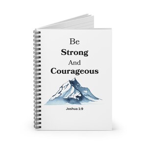 Quaderno a spirale motivazionale per uomini - Sii forte e coraggioso, diario motivazionale, regalo per studenti, credenti, laurea, incoraggiamento immagine 2