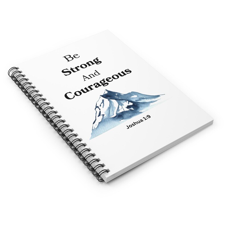 Quaderno a spirale motivazionale per uomini - Sii forte e coraggioso, diario motivazionale, regalo per studenti, credenti, laurea, incoraggiamento immagine 3