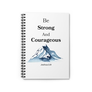 Quaderno a spirale motivazionale per uomini - Sii forte e coraggioso, diario motivazionale, regalo per studenti, credenti, laurea, incoraggiamento immagine 1