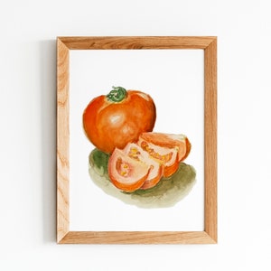 Kitchen Wall Art, Culinary Art, Watercolor Tomato Print From Original Painting, Fruit Painting, Fine Art Print, vegan art, agriculture art