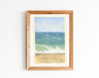 Ocean Oil Painting Print ,Hand Made Original Painting, Water Wall Art, Sea Painting, Beach Fine Art Print