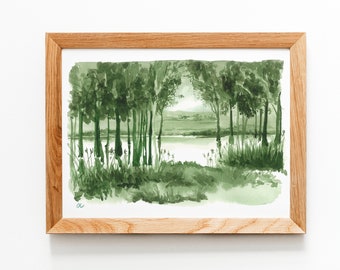 monochromatic paintings, Watercolor Painting, watercolor pencils, aquarelle, still life painting,, forest drawing, river drawing, fine art
