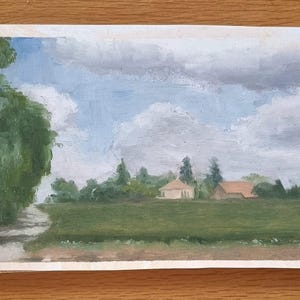 Northern Negev Original Oil Painting ,Hand Made Painting, figurative realistic agriculturet Wall Art, Israeli landscape, Plein air