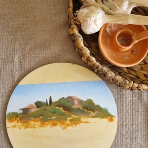 The Carmel Mountain original oil painting, village painting, home decore, landscape paintings, minimalist landscape, housewarming gift