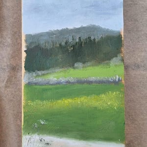 The 2 most beautiful spot there is original oil painting on a wood pannel, Israeli landscapes, pleinair, Village view, agriculture landscape