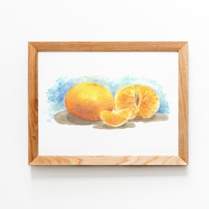 Culinary Art, Clementine Print ,Original Painting, Kitchen Wall Art, Fruit Painting, Fine Art Print, Still Life Painting, Gift for Foodies