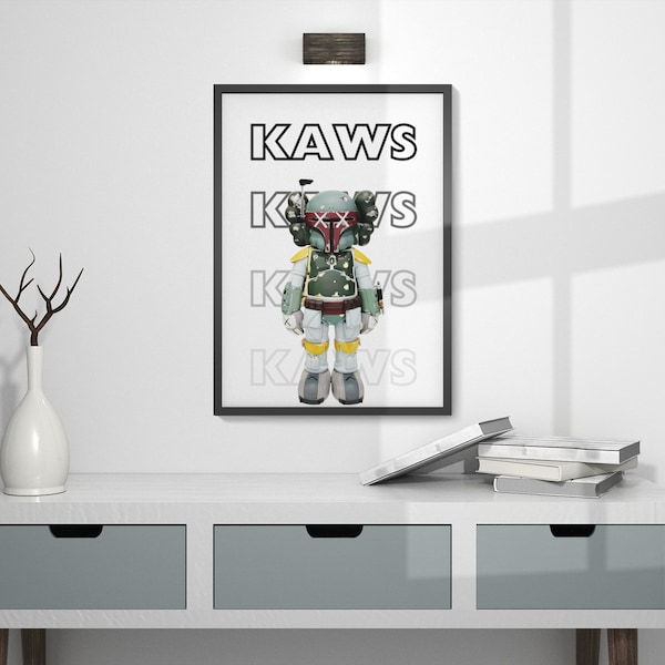 Boba Fett Kaws, Hype Beast poster, Starwars poster