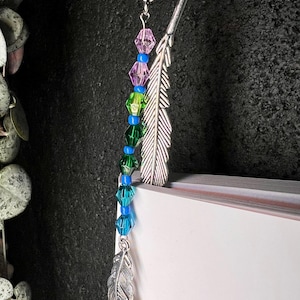 Peacock Feather Crystal Bookmark