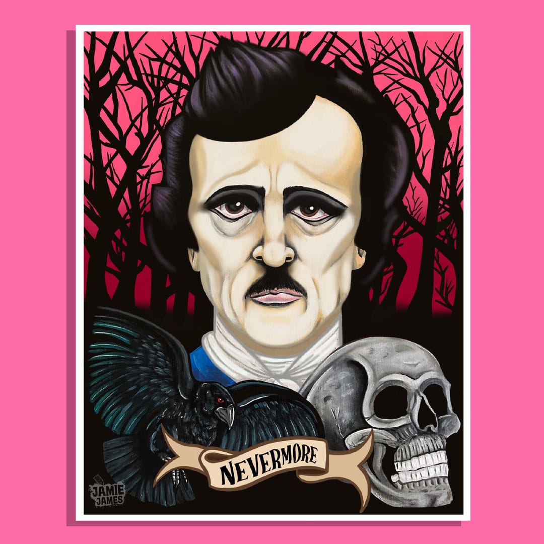 Edgar Allen Poe Nevermore Art Print - Etsy