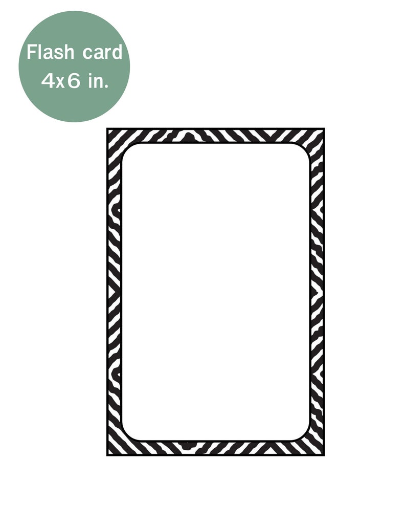 Printable Blank Flash Cards, White and Black, Flash Cards Ideas