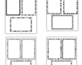 Printable Blank Flash Cards: 4x6 in, 30 Unique Designs (PDF Download)