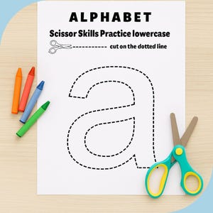 Alphabet Scissor Skills Worksheets – Lowercase Cutting Practice (PDF)