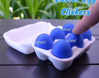 Easter Egg Clicker | 3D Printed Fidget Toy | Spring Loaded Egg | Easter Basket Filler | Stress Relief Toy | Aussie Made