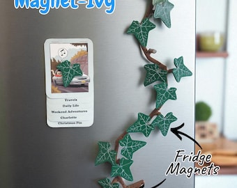 Magnetisch klimopdecor | 3D-geprint koelkastmagneetblad | Modulaire plantenmuurkunst | Rode, groene of bruine bladeren | Aussie Made