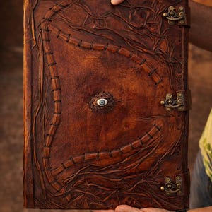 Diario de cuero extragrande / Libro de hechizos hecho a mano, Grimorio