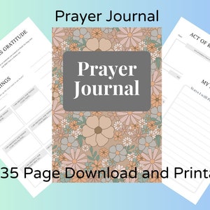 Prayer Diary, 35-Page Downloadable Christian Journal, Guided Faith Planner, Perfect Gift for Religious Growth