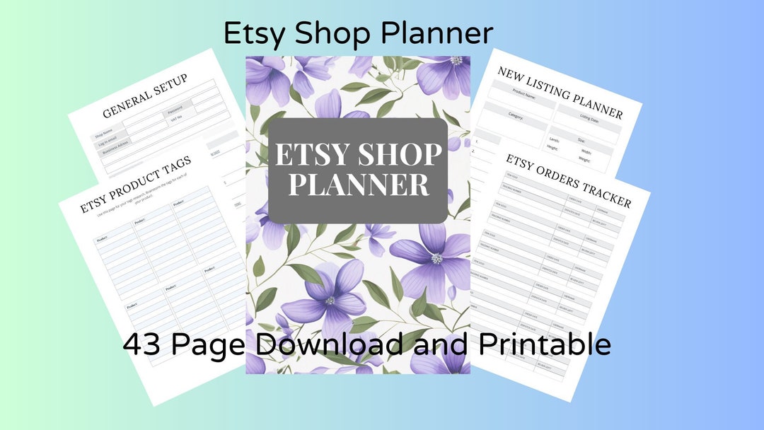 Printable Etsy Shop Planner, Comprehensive 43-page Digital Download ...