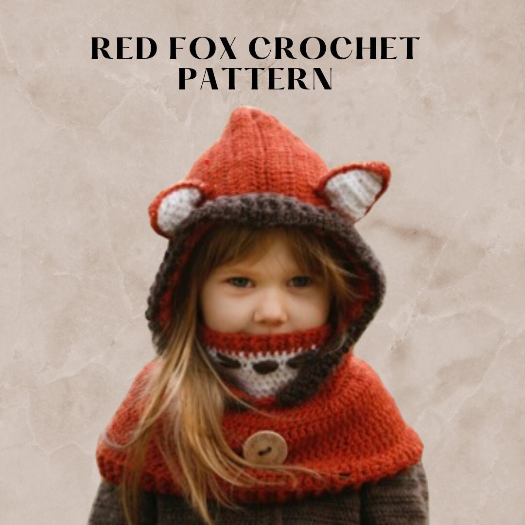 Red Fox Crochet Pattern With Bonus Bunny Hat - Etsy