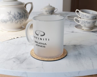 Infiniti Personalisiert für Ihr Namensgeschenk, Glasbecher, Teekaffeetasse für Autoliebhaber, Infiniti-Besitzer Frauentag Papa Sohn Jahrestag Geburtstag