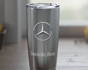 Mercedes-Benz Personalizable Named 20oz Tumbler, Mercedes Personalized name bottle hot cold for name Anniversary birthday Father's day car