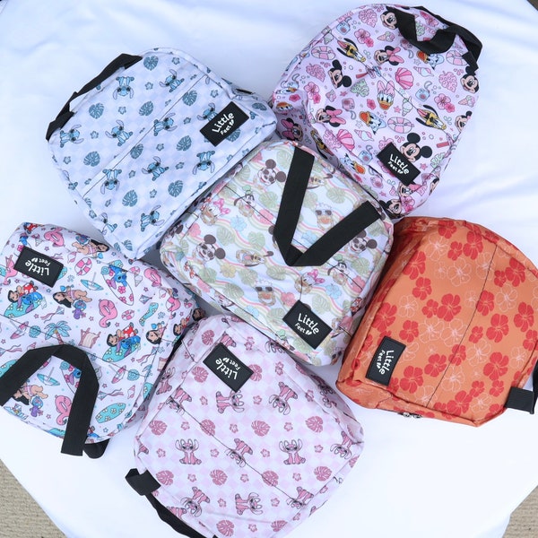 Bolsas para el almuerzo de Mickey Mouse, bolsas para el almuerzo con puntadas azules, bolsa para el almuerzo de Lilo y Stitch