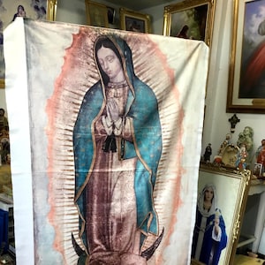 Tela Tilma tamaño real Nuestra Señora de Guadalupe Estampada Reliquia María