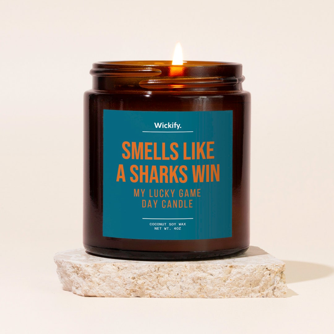 Smells Like A Sharks Win Candle, Sharks Candle, Sharks Gifts, Sharks