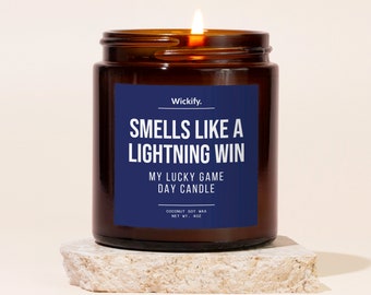 Smells Like A Lightning Win Candle, Lightning Candle, Lightning Gifts, Lightning Merch, Lightning Hockey, Lightning Decor, Game Day