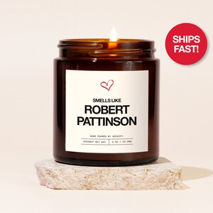 Smells Like Robert Pattinson Candle, Robert Pattinson Fan Gift, Funny Celebrity Candle, Pop Culture Gifts, Gag Gift