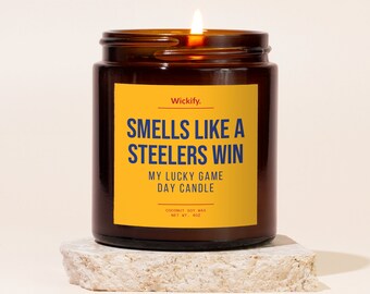 Smells Like A Steelers Win Candle, Steelers Candle, Steelers Gifts, Steelers Merch, Steelers Football, Steelers Decor, Game Day