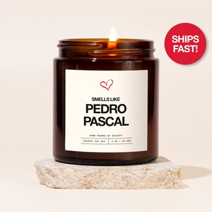 Smells Like Pedro Pascal Candle, Pedro Pascal Lover Gift, Funny Celebrity Candle, Pop Culture Gifts, Gag Gift for Bestie