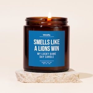 Smells Like A Lions Win Candle, Lions Candle, Lions Gifts, Lions Merch, Lions Football, Lions Game Day