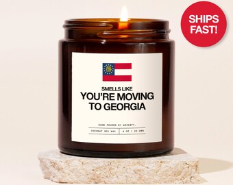 Moving to Georgia Gift, Georgia Candle, Housewarming Gift, Georgia Move, Going Away Gift, Smells Like You're Moving Candle