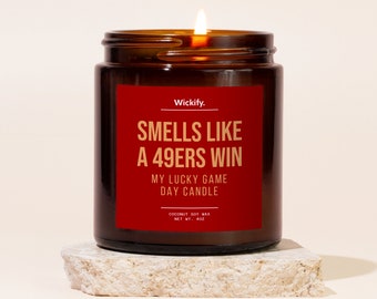 Smells Like A 49ers Win Candle, 49ers Candle, 49ers Gifts, 49ers Merch, 49ers Football, 49ers Decor, Niners Game Day