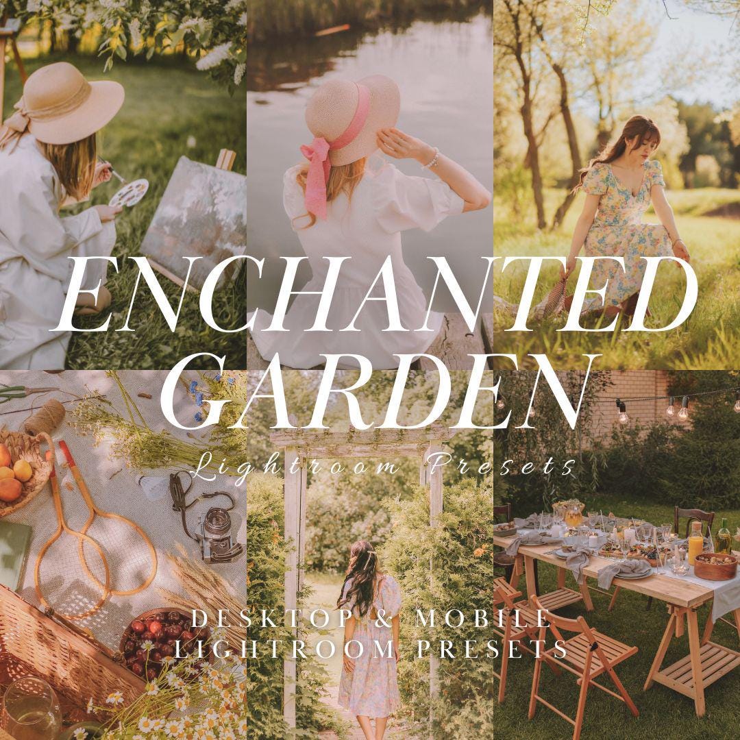 10 Cottagecore Enchanted Garden Outdoor Lightroom Presets for Portrait ...