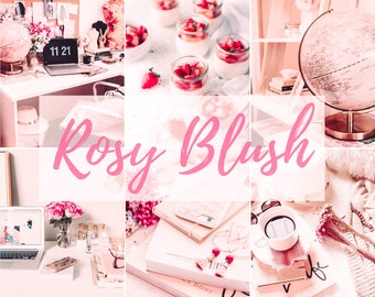 4 Rosy Blush Lightroom Presets | Mobile Presets | Photo Editing Presets