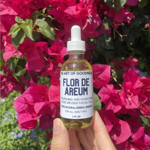 Facial Rose Oil Serum with Rose Petals, Calendula, Chamomile & Jojoba for Radiant Glow and Healthy Skin