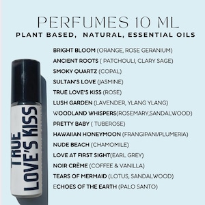 Plant-Based Essential Oil Perfumes, Roll-On Perfume, Natural Perfume, Vegan Formula (.33 FL OZ)