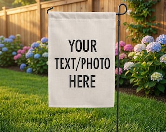 Custom Photo Garden Flag 12x18 Inch, Personalized Double Sided Yard Flag, Family Pet Memorial Flag, Linen Look Outdoor Garden Decor Gift