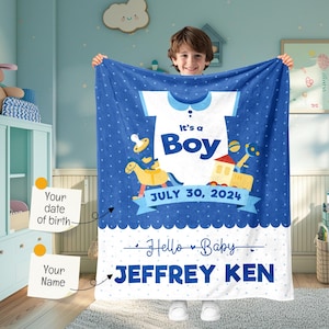 Customized Baby Blanket, Newborn Blanket, Personalized Name Blanket for Newborn, Baby Shower Gift for  friends and Family