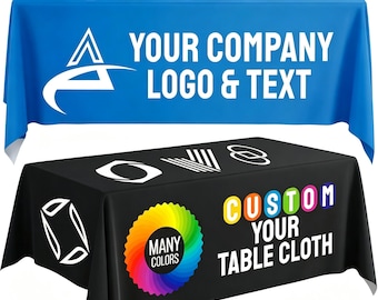 Personalized Tablecloth with Logo, Custom Business Table Cover for Trade Show Vendor Booth Wedding Party Display, Custom Table Runner