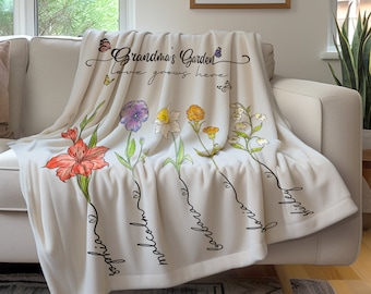 Personalized Grandmother Gift - Custom Blanket for Grandma & Nana - Cozy, Custom Name Blanket for Her