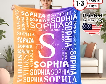 Custom Name Blanket, Personalized Name Blanket for Baby/Girl/Boy/Kids/Adults, Kids Blanket, Personalized Gift, Custom Gift For Her